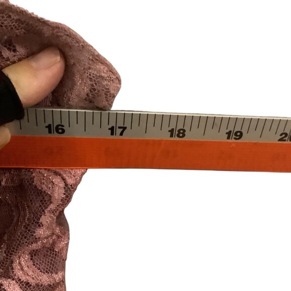 Vtg Express Paisley Lace Burnout Camisole Top Dusty Rose Large Whimsy Silk Blend - Picture 4 of 8